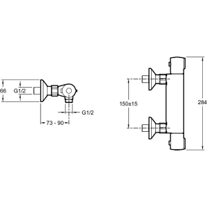 Смеситель Jacob Delafon July для душа E8455-CP термостат
